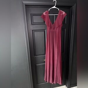 Maroon bridesmaids dress!